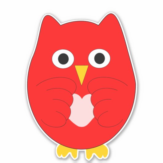 Sticker Red Owl Design (Devant)