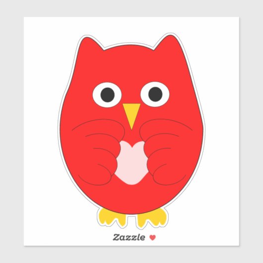Sticker Red Owl Design (Feuille)