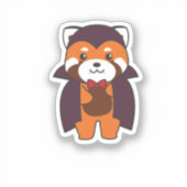 Sticker Red Panda Halloween Cute Devil Vampire Costume (Recto)