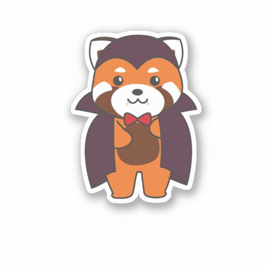 Sticker Red Panda Halloween Cute Devil Vampire Costume (Devant)