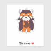 Sticker Red Panda Halloween Cute Devil Vampire Costume (Feuille)