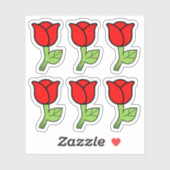 Sticker Red Roses (Feuille)