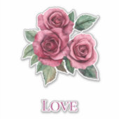 Sticker Red Roses Floral Love Mariage (Devant)