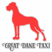Sticker Red Show Standing Great Dane Silhouette Vinyl Sti (Devant)