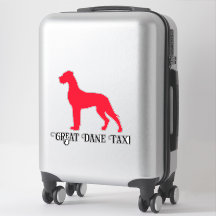 Red Show Standing Great Dane Silhouette Vinyl Sti