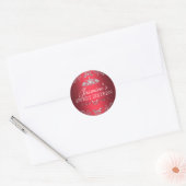 Sticker Red Silver Damask & Tiara Sweet 16 (Enveloppe)