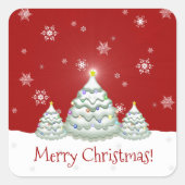 Sticker Red Snowy Christmas Tree (Devant)