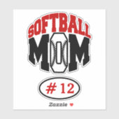 Sticker Red Softball Maman Contour (Feuille)