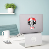 Sticker Red Softball Maman Contour (Ordinateur portable sur le bureau)