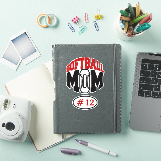 Sticker Red Softball Maman Contour (Couverture iPad)