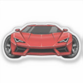 Sticker Red Sports Car (Devant)