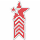 Sticker Red Star with Chevron Arrows (Devant)