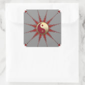 Sticker Red Sun Golden Yin Yang (Sac)