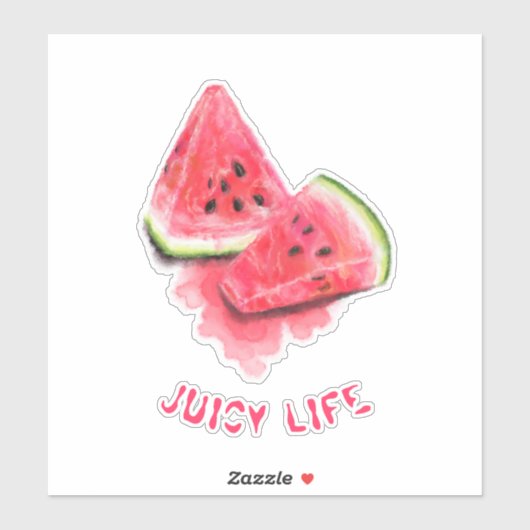 Sticker Red Sweet Juicy Watermelon (Feuille)