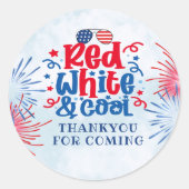 Sticker Red White & Cool Thankyou Party (Devant)