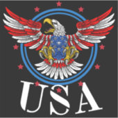 Sticker Red White et Blue Bald Eagle USA Patriotique (Devant)