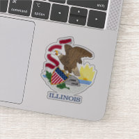 Sticker Red White et Gold Eagle drapeaux de l'Illi