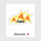 Sticker Red Yellow Star Power (Feuille)