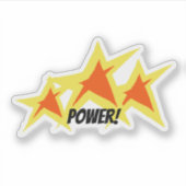 Sticker Red Yellow Star Power (Devant)