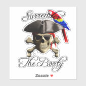 Sticker Reddition drôle de pirate le butin (Feuille)