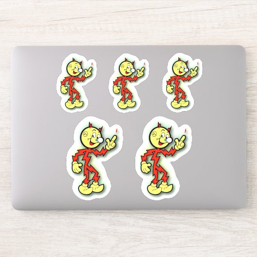 Sticker Reddy Kilowatt 5 vers le haut (Ordinateur)
