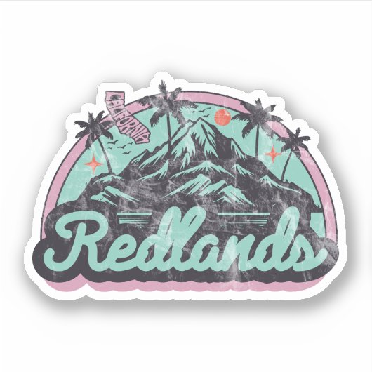 Sticker Redlands, Californie (Devant)