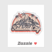 Sticker Redwood City, Californie (Feuille)