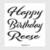 Sticker Reese Nom Prénom Anniversaire de l'autocollant noi (Feuille)