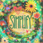 Sticker Réessayer Floral Modern Simplifier Un Mot (Devant)