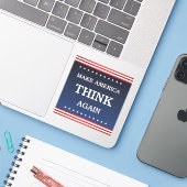 Sticker Réfléchir à l'Amérique - Bumper anti-Trump (Ordinateur portable avec iPhone)