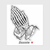 Sticker Réflexions Divines : Squelette Praying Hands (Feuille)