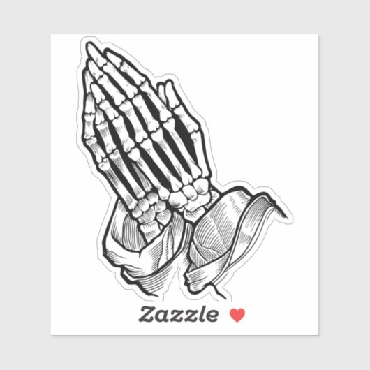 Sticker Réflexions Divines : Squelette Praying Hands (Feuille)