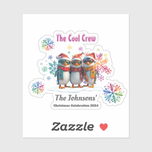 Sticker Refroidissez avec l'équipage le plus froid à Noël (Feuille)