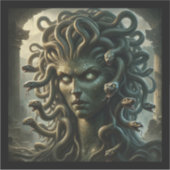 Sticker Regard de Méduse Tête de Mort aux Serpents (Devant)