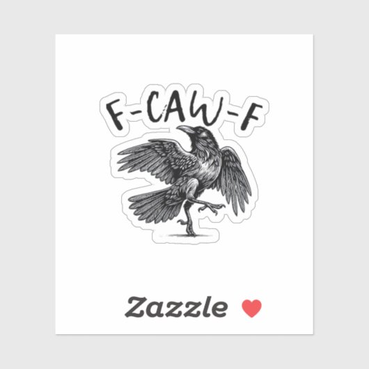 Sticker Regard décontracté gothique drôle F Corbeau F Corb (Feuille)