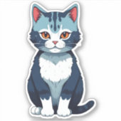 Sticker Regard ensorcelant de chat bleu (Devant)