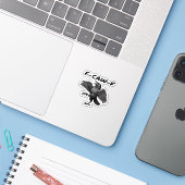 Sticker Regard graphique essentiel vintage F Caw F (Ordinateur portable avec iPhone)
