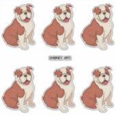 Sticker Regarde les Chiens à six sur une feuille (Devant)