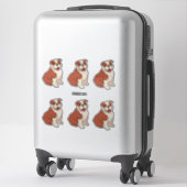 Sticker Regarde les Chiens à six sur une feuille (Sur valise)