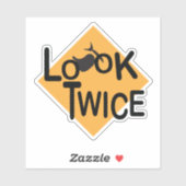 Sticker Regarder deux fois pour les motocycles (Feuille)