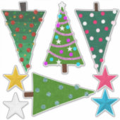 Sticker Regarder les arbres de Noël et les étoiles (Devant)