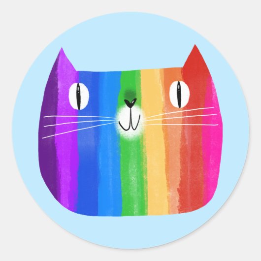 Sticker regenboogkat (Voorkant)