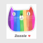 Sticker regenboogkat (Vel)