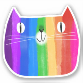 Sticker regenboogkat