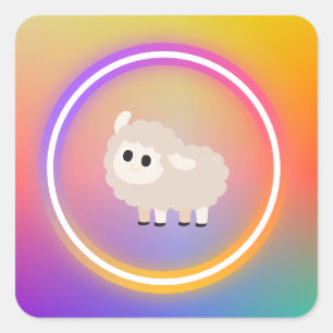 Sticker regenboogschaap