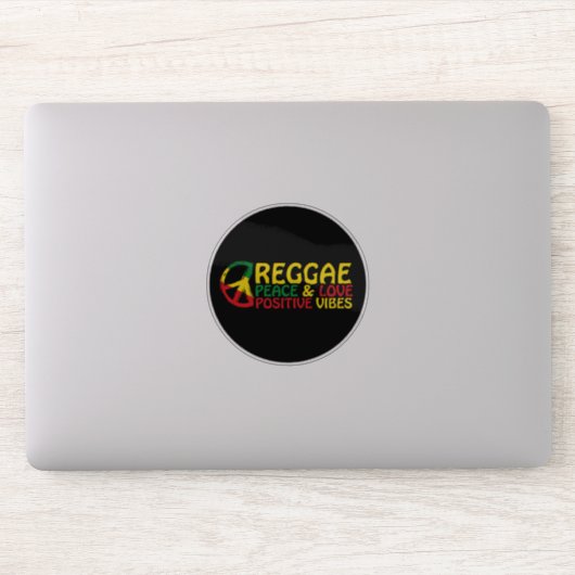 Sticker Reggae Musique avec citations positives (Ordinateur)