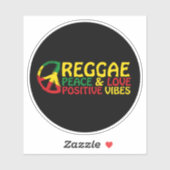 Sticker Reggae Musique avec citations positives (Feuille)