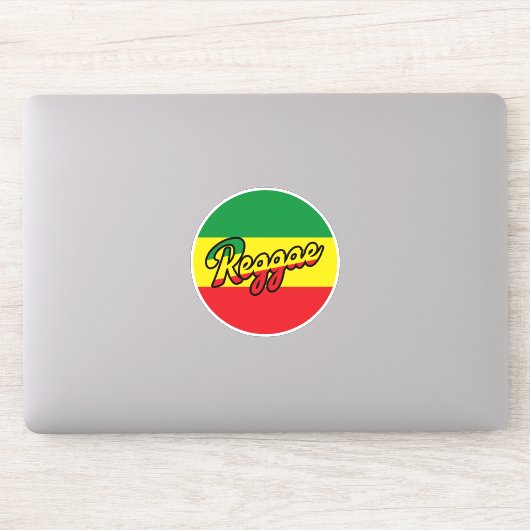 Sticker Reggae Musique avec couleurs du drapeau reggae (Ordinateur)