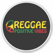 Sticker Reggae Musique avec des vibes positives et drapeau (Devant)