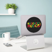 Sticker Reggae Musique design, reggae art (Ordinateur portable sur le bureau)
